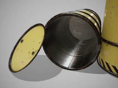 Barrels biohazard new Low-poly 3D model