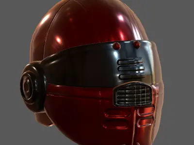 Gas mask helmet 3d model scifi Low-poly  Low-poly 3D model 232