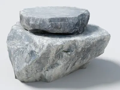 Rock Flat Photo-Scanned Clean Topology Ultra-Realistic Boulder Low-poly 3D model