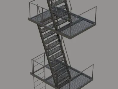 Fire Escape Stair 3D model