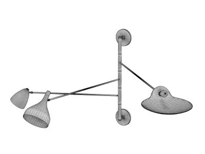 ARTICULATING ITALIAN THREE-ARM SCONCE 3D model
