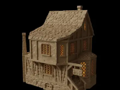 Medieval Apothecary Tabletop Terrain 28 MM 3D print model