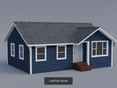 20 Low-poly Houses Collection 3D Model Pack