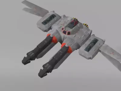 Low-poly space fighter Low-poly 3D model