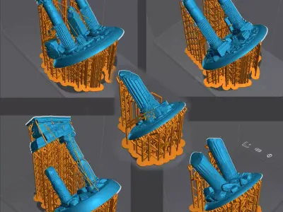 Ancient Greek Temple Ruins - 3D Scenic Terrain Set Pre-supported 3D print model