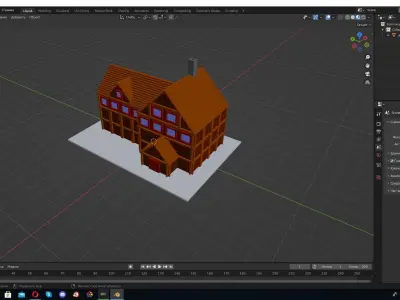 3d voxel low-poly house Low-poly 3D model purchase