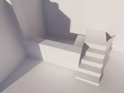 Modern Small Pool with Wooden Deck and Stairs Free low-poly 3D model