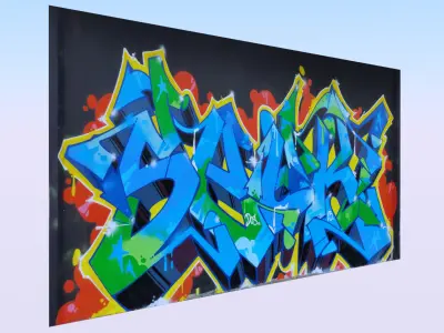 Graffiti wall XIX 3D model