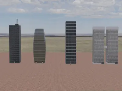 3D custom and standard building pack Free 3D model