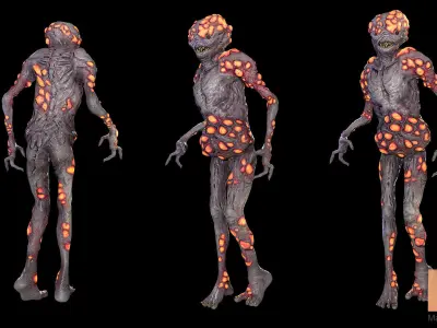 Sci Fi Line With Creatures Low-poly 3D model