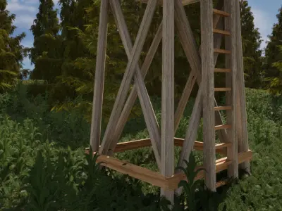 Forest building assets Low-poly 3D model