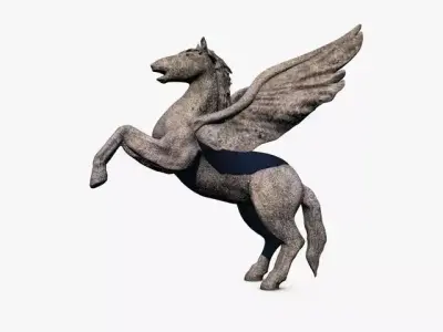 Low poly pegasus sculpture Low-poly 3D model