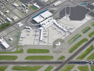 Palm Beach Airport Low-poly 3D model