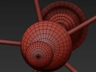MID CENTURY CHANDELIER BY MAISON LUNEL 3D model