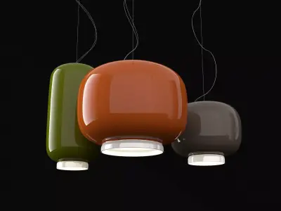 C orange pendant lamp hanging 3D model