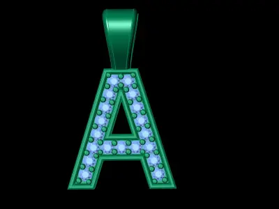 Pendant A letter 3D print model