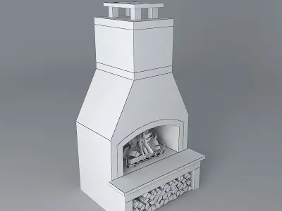 Fireplace brick Free 3D model