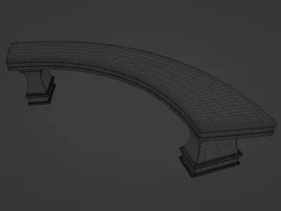 Garden Park marble bench  3D model