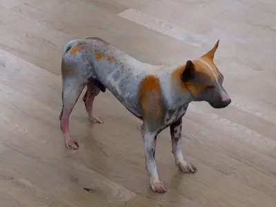 Mixed-breed dog Low-poly 3D model