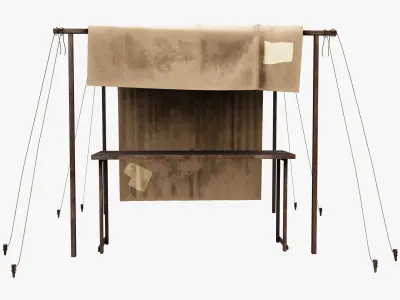 Market Stall Cotton Low-poly 3D model