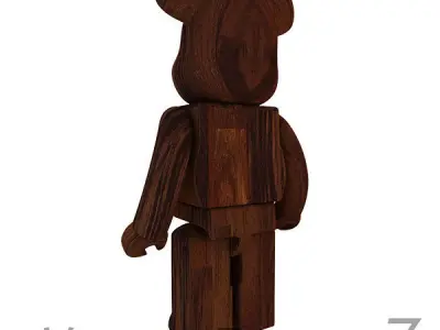 Dark Wood Bear Brick 3D model