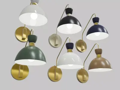 Contemporary Wall Lamps in Multiple Colors 3D model