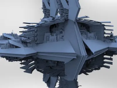 Sci-Fi Egyptian Floating Monolith temple  3D model