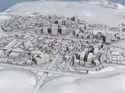 Game City Island Low-poly 3D model