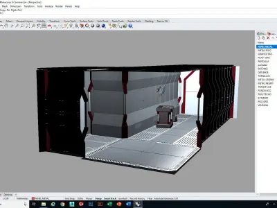 Sci Fi Spaceship hall 3d Model 3D model