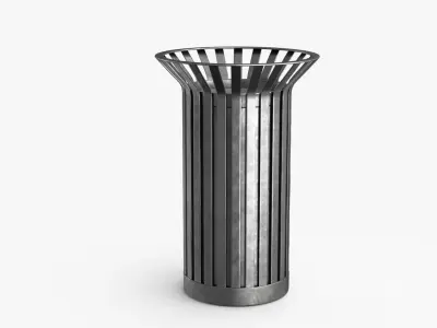 Street Bin Low-poly 3D model