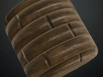 Polished Dark Bamboo Wood Planks PBR Seamless Texture