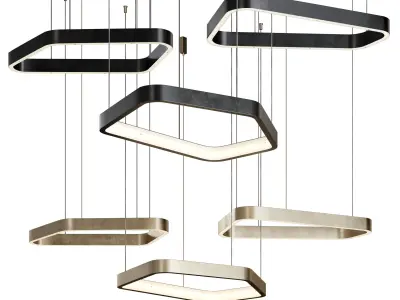 Light Rings Polygonal Evo Low-poly 3D model