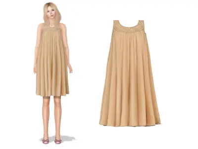 Tent Dress Low-poly 3D model