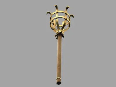 Torch brass broomstick 3D model