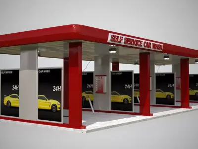 Self-Service Car Wash 3D model