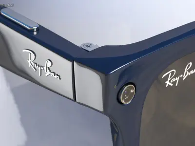 Ray Ban Stories Wayfarer Smart Glasses Dark Blue Classic 3D model