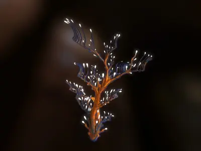 Alien Plant Fern Type 5 Low-poly 3D model