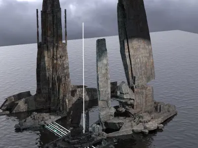 Halo Forerunner Inspired Gateway Rusted 3D model