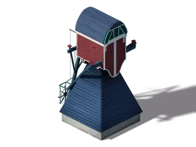 Different dimension - building - big windmill 03 3D model