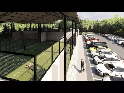 Padel Court Complex   Low-poly 3D model