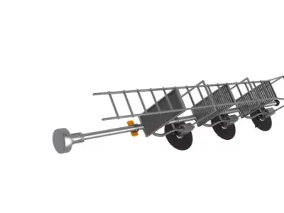 Railroad Searchlight Signal Triple 3D model