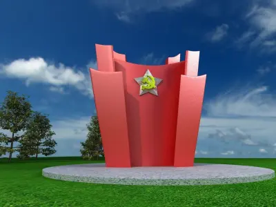 statue sculptures bronze street urban city metal sculpture 3D model 2