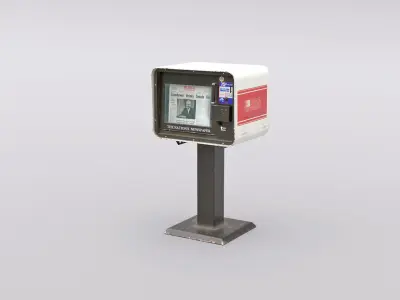 Newspaper Machine Low-poly 3D model
