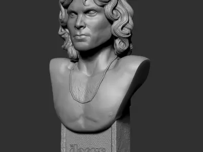 Jim Morrison The Doors bust 3D print model 3D print model