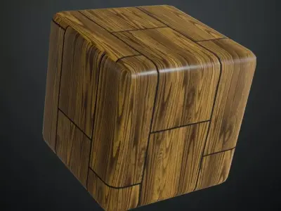 Polished Dark Oak Wood Planks PBR Seamless Texture