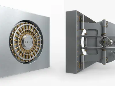 Vault Door High Security Bank Safe Entrance 3D model