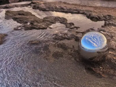 Breathtaking Coastal Sunset Panorama Low-poly 3D model