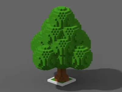 Tree Voxel - 8 Low-poly 3D model