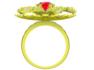 Floral Filigree Diamond Ring 3D Model 4470 3D print model