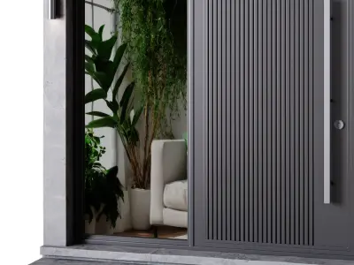 Metal entrance group for home and office 3D model